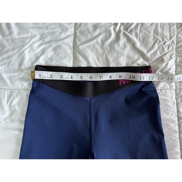 Nike Women's Pro Leggings, Dri-Fit 7/8 Crop 21" Blue/Purple Medium Compression - Picture 3 of 11